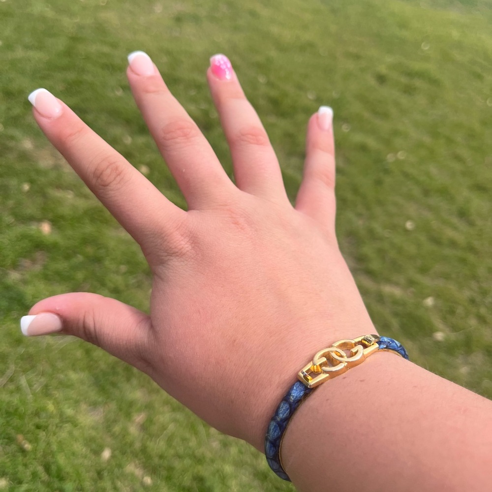 GUCCI Blue and Gold GG Bracelet